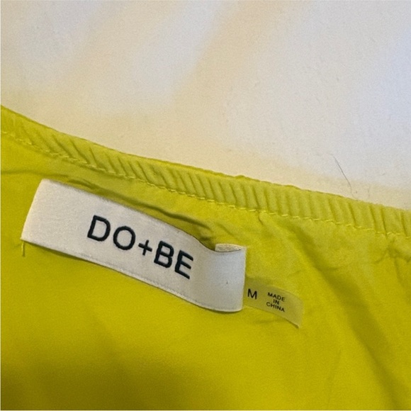 DO+BE One-Shoulder Lime Green Blouse with Gold Accent - Picture 2 of 4